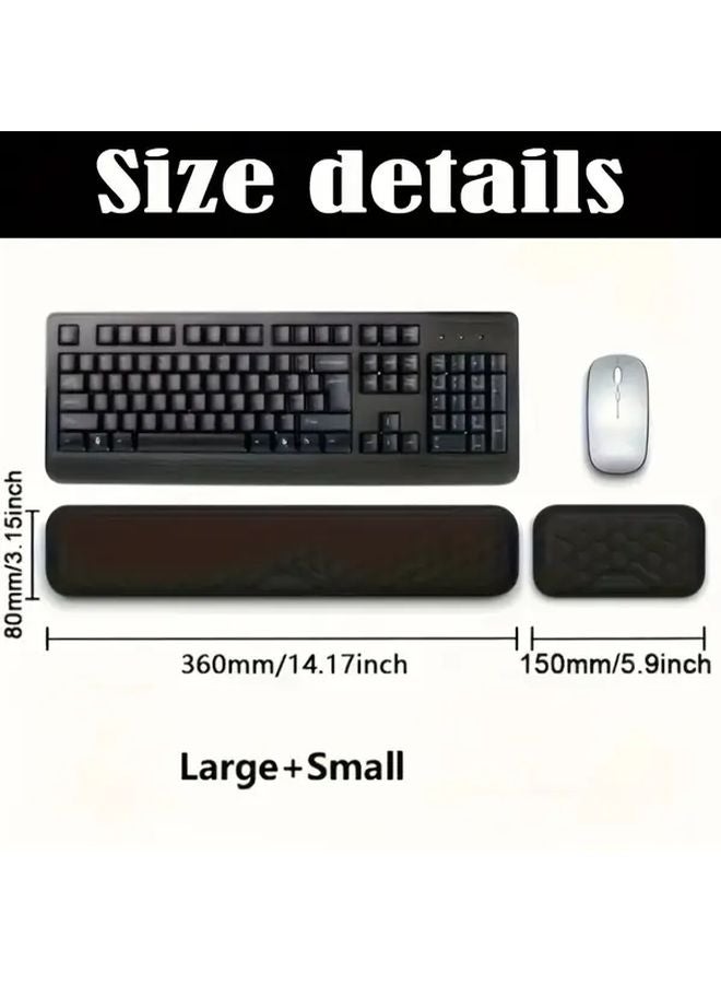 White Ergonomic Keyboard Mouse Wrist Rest 2pcs Breathable Silicone Memory Foam Desk Pad - Image 2